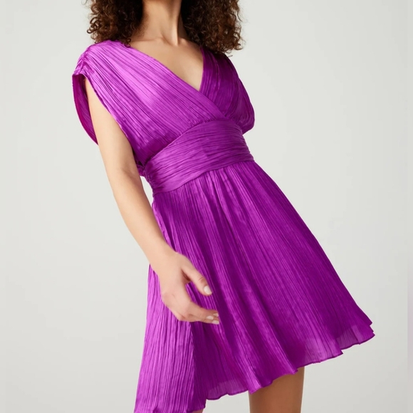 Steve Madden Dresses & Skirts - Steve Madden mini dress XS magenta pink Camilea pleated A-line party new $90